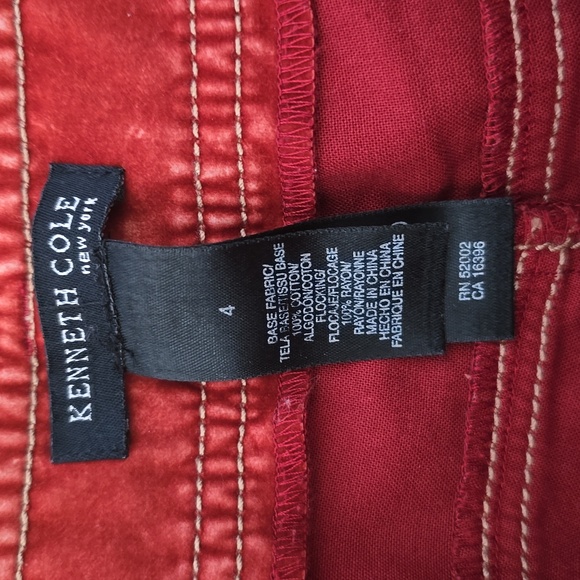 Kenneth Cole New York Hot Red 100% Cotton Mid Rise Jeans Size 4 - Picture 5 of 11